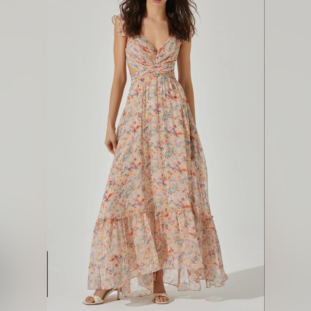 ASTR The Label PRIMROSE FLORAL STRAPPY BACK MAXI DRESS